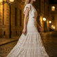 White A Line V Neck Long Prom Dress