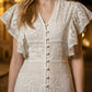 White A Line V Neck Long Prom Dress