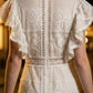 White A Line V Neck Long Prom Dress