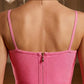 Corset Pink Bodycon Spaghetti Straps Mini Homecoming Dress