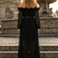 Black A Line Off the Shoulder High Low Formal Dress with Belt