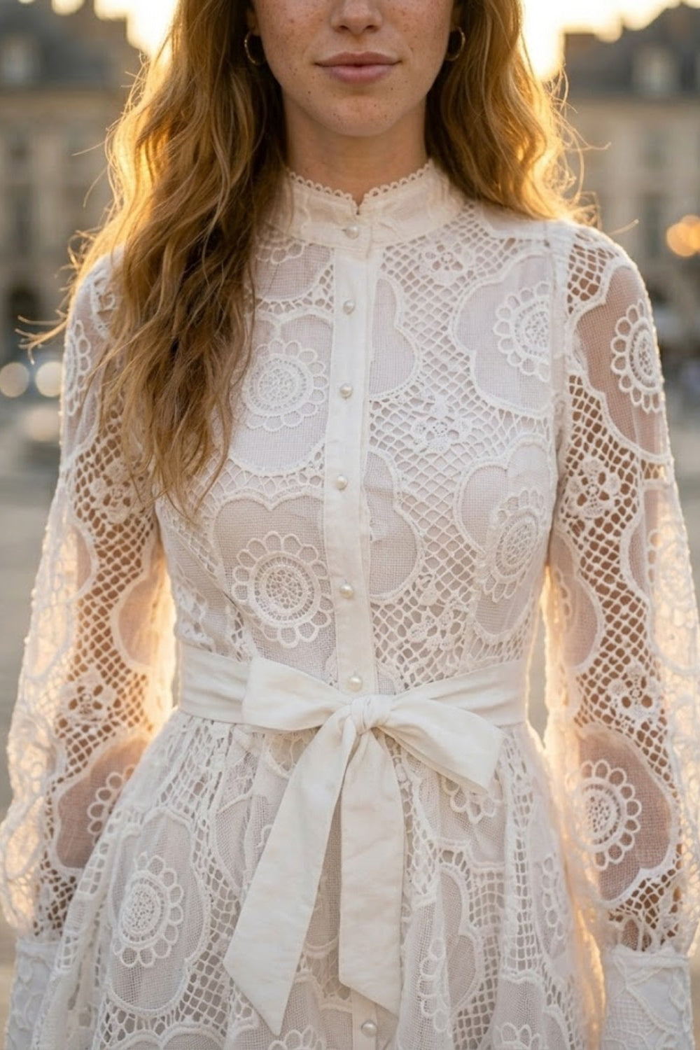 White A Line High Neck Short Prom Dress with Bow