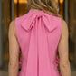 Hot Pink A Line High Neck Mini Homecoming Dress with 3D Flowers