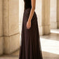 Simple Brown Sheath V-Neck Long Formal Dress
