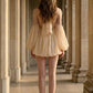 Apricot A Line Halter Short Homecoming Dress with Ruffles