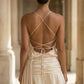 Simple White Sheath Halter Short Homecoming Dress with Side Cape