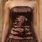 Brown A Line Strapless Short Homecoming Dress with Ruched