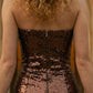 Brown A Line Strapless Short Homecoming Dress with Ruched