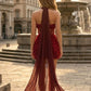 Red Bodycon Halter Short Homecoming Dress with 3D Flowers