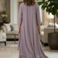 Mauve A Line Scoop Long Lace Appliques Mother of Bride Dress with Jacket