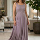 Mauve A Line Scoop Long Lace Appliques Mother of Bride Dress with Jacket