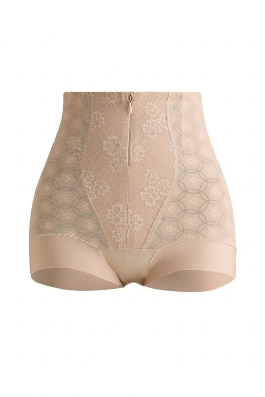 High-Waisted Zipper Lace Shapewear