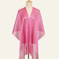 V-Neck Sheer Evening Wrap with Fringe