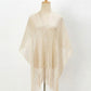 V-Neck Sheer Evening Wrap with Fringe