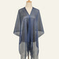 V-Neck Sheer Evening Wrap with Fringe