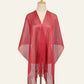 V-Neck Sheer Evening Wrap with Fringe