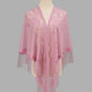 Open Front Floral Evening Wrap with Fringe