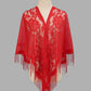 Open Front Floral Evening Wrap with Fringe