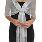 Sparkly Evening Wrap with Front Ring Closure and Fringe