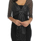 Sparkly Evening Wrap with Front Ring Closure and Fringe