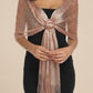 Sparkly Evening Wrap with Front Ring Closure and Fringe