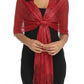 Sparkly Evening Wrap with Front Ring Closure and Fringe