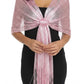 Sparkly Evening Wrap with Front Ring Closure and Fringe