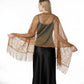 Sheer Floral Lace Evening Wrap with Fringe