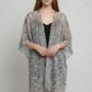 Open Front Leopard Print Kimono Wrap with Fringe