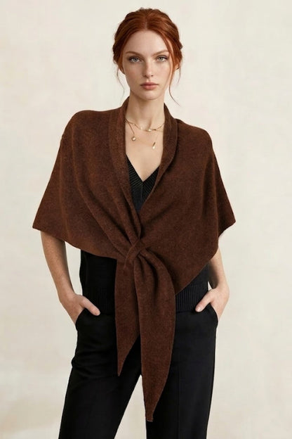 Soft Knit Evening Wrap with Front Tie