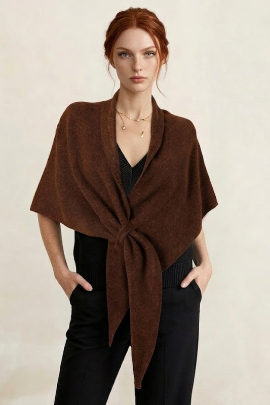 Soft Knit Evening Wrap with Front Tie