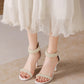 White Pearl Strappy Sandals Stiletto High Heels