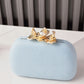 Velvet Clutch Purse Handbag with Pearl Floral Clasp