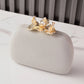 Velvet Clutch Purse Handbag with Pearl Floral Clasp