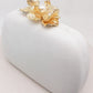 Velvet Clutch Purse Handbag with Pearl Floral Clasp