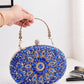 Sparkly Rhinestone Clutch Purse Handbag with Crystal Floral Clasp
