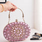 Sparkly Rhinestone Clutch Purse Handbag with Crystal Floral Clasp