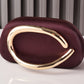 Sleek Structured Clutch Purse Handbag with Gold Sculptural Clasp