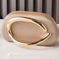 Sleek Structured Clutch Purse Handbag with Gold Sculptural Clasp