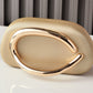 Sleek Structured Clutch Purse Handbag with Gold Sculptural Clasp