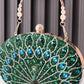 Rhinestone Peacock Clutch Purse Handbag with Crystal Clasp