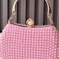 Pearl Beaded Clutch Purse Handbag with Pearl Clasp