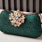 Sparkly Rhinestone Clutch Purse Handbag with Oversized Jewel Clasp