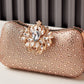 Sparkly Rhinestone Clutch Purse Handbag with Oversized Jewel Clasp