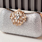 Sparkly Rhinestone Clutch Purse Handbag with Oversized Jewel Clasp