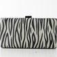 Zebra Print Faux Leather Clutch Purse Handbag with Metal Clasp