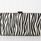 Zebra Print Faux Leather Clutch Purse Handbag with Metal Clasp