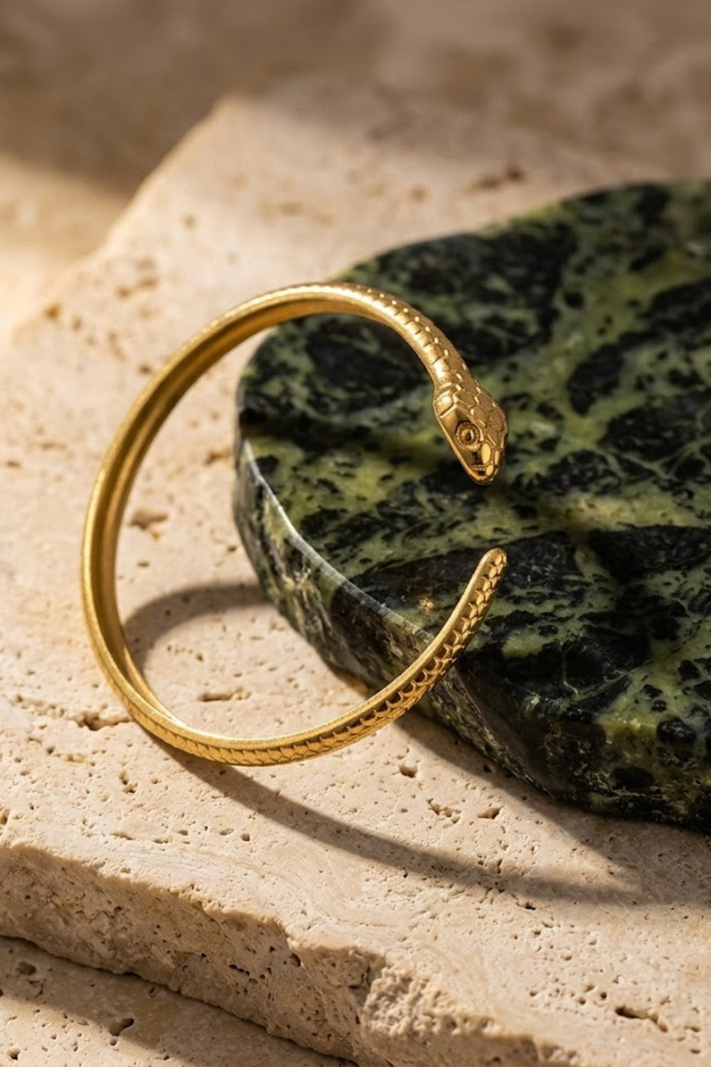Snake Head Open Cuff Bracelet