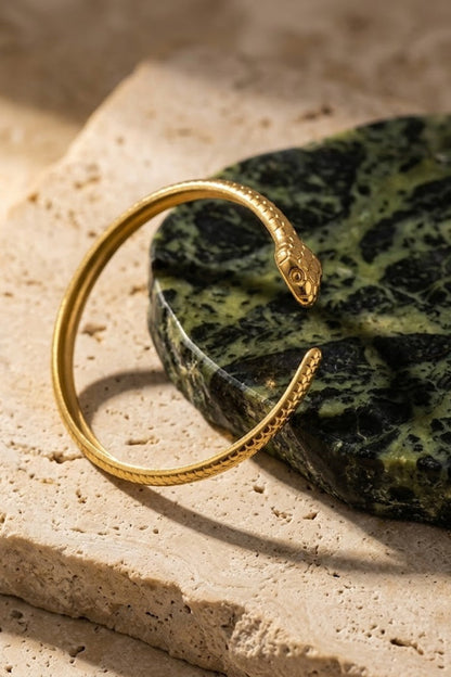 Snake Head Open Cuff Bracelet
