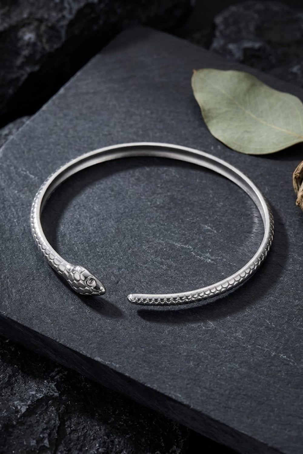 Snake Head Open Cuff Bracelet